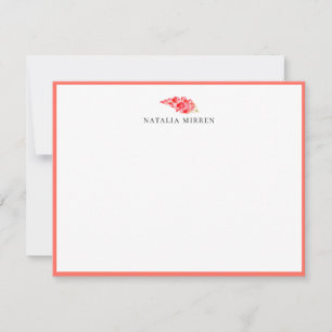 Elegant Island Floral Coral Stem Card
