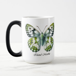 Elegant Island Marble Butterfly Wrap  Magic Mug