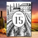 Elegant Italian Countryside Vineyard Wedding Table Number<br><div class="desc">Customize this Vineyard Winery Rustic Sketch Wedding Table Number for your next wedding. This personalized Vineyard Winery Rustic Sketch Wedding Table Number will make your wedding a special, personalized event for your family and friends. Your guests will love how this Vineyard Winery Rustic Sketch Wedding Table Number is personalized to...</div>