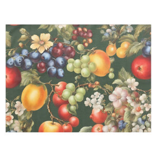 Elegant Italian Design with Fruits and Flowers Tablecloth