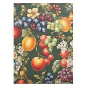Elegant Italian Design with Fruits and Flowers Tablecloth