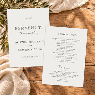 Elegant Italian Destination Wedding Program