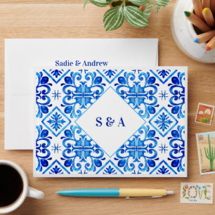 Elegant Italian Initials Wedding Envelope