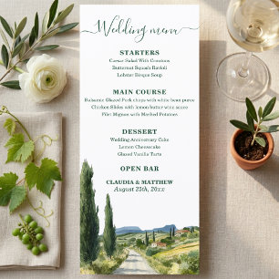 Elegant Italian Landscape Wedding Menu