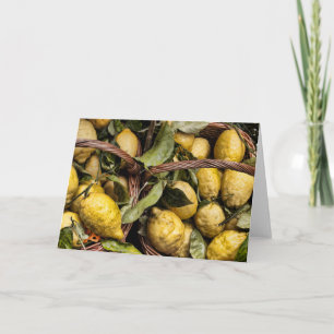 Elegant Italian Lemon Basket Amalfi Coast Lemons Card
