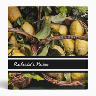 Elegant Italian Lemons in a Basket Binder