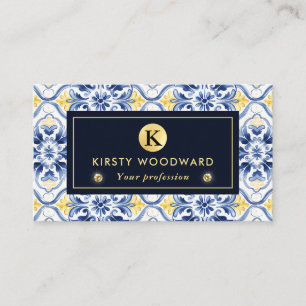 Elegant Italian Mediterranean Pattern Business Card
