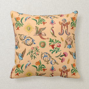 Elegant Italian Renaissance Grotesques Throw Pillow
