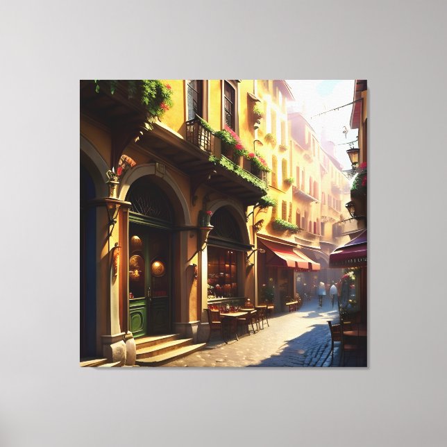 Elegant Italian Street Three Canvas Print (Front)