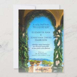 Elegant Italian Villa Arch Destination Wedding Invitation