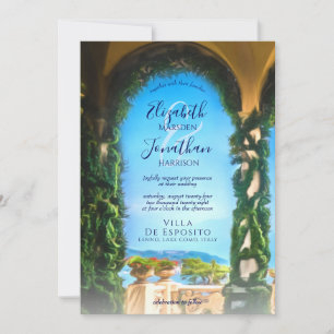 Elegant Italian Villa Arch Destination Wedding Invitation
