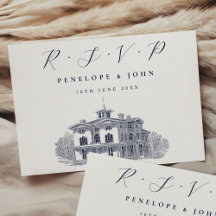 Elegant Italian Villa Illustration Wedding