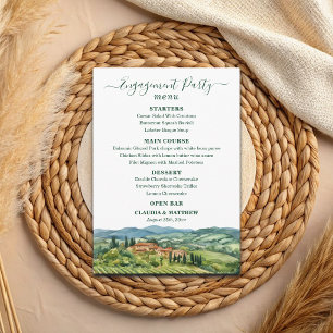Elegant Italian Vineyard Engagement Party Menu