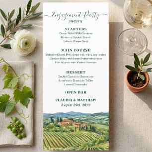 Elegant Italian Vineyard Engagement Party Menu