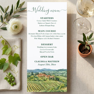 Elegant Italian Vineyard Wedding Menu