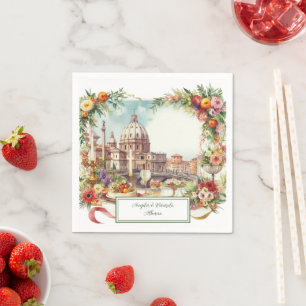 Elegant Italian Wedding invitation in Florence,  Napkin