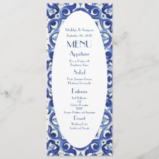 Elégant Italie bleu La Dolce Vita Plat Menu