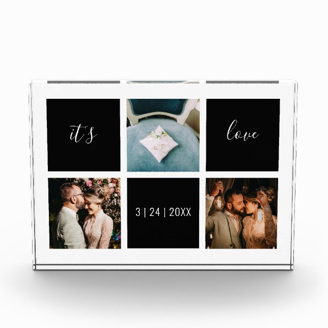 Elegant It's Love 3 Photo Keepsake (Front)