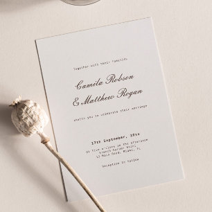 Elegant Ivory and Brown Wedding Invitation