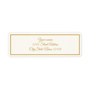 Elegant ivory and gold   label