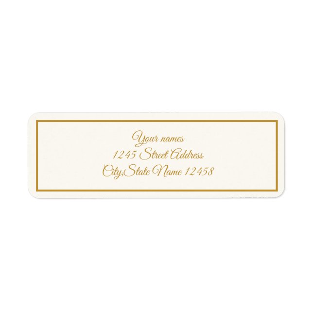 Elegant ivory and gold label (Devant)