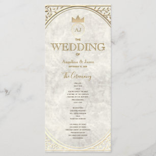 Elegant Ivory and Gold Wedding Program