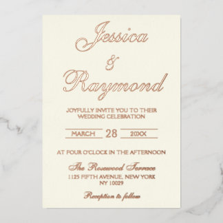 Elegant Ivory and Rose Gold Foil Wedding