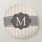 Elegant Ivory Beige Stripes Brown Custom Monogram