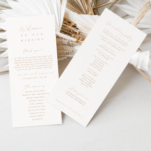 Elegant Ivory & Beige Wedding Ceremony Program