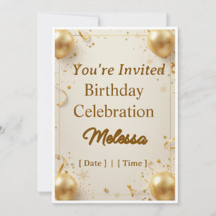 Elegant Ivory Birthday Invitation Design