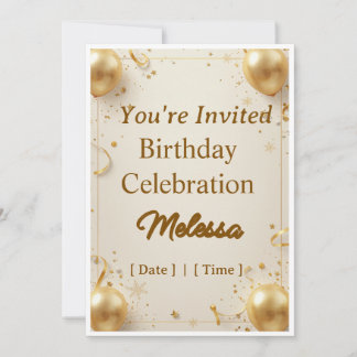 Elegant Ivory Birthday Invitation Design