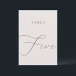 Elegant Ivory Calligraphy Table Five Table Number<br><div class="desc">Help your guests find their way with these double sided table number cards. The neutral design features a minimalist card decorated with romantic and elegant typography. Designed to coordinate with for the «ETHEREAL» Wedding Invitation Collection. Other table numbers in the collection are sold separately. View the collection link on this...</div>