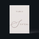 Elegant Ivory Calligraphy Table Seven Table Number<br><div class="desc">Help your guests find their way with these double sided table number cards. The neutral design features a minimalist card decorated with romantic and elegant typography. Designed to coordinate with for the «ETHEREAL» Wedding Invitation Collection. Other table numbers in the collection are sold separately. View the collection link on this...</div>