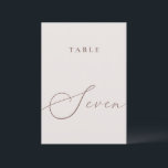 Elegant Ivory Calligraphy Table Seven Table Number<br><div class="desc">Help your guests find their way with these double sided table number cards. The neutral design features a minimalist card decorated with romantic and elegant typography. Designed to coordinate with for the «ETHEREAL» Wedding Invitation Collection. Other table numbers in the collection are sold separately. View the collection link on this...</div>