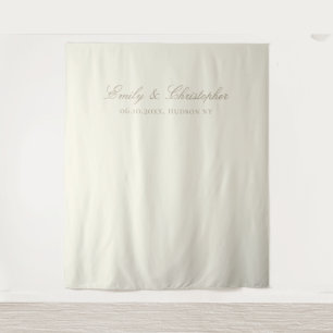 Elegant Ivory Classic Wedding Backdrop Tapestry