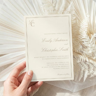 Elegant Ivory Classic Wedding Invitation