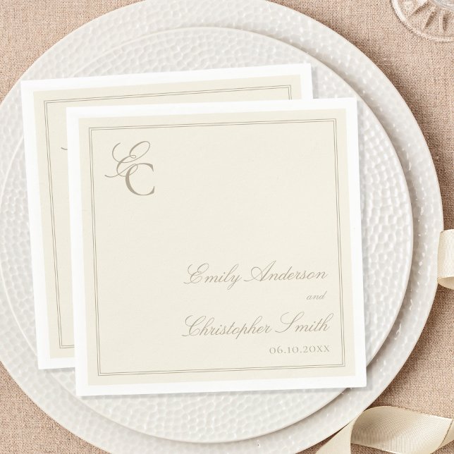 Elegant Ivory Classic Wedding Napkin (Creator Uploaded)