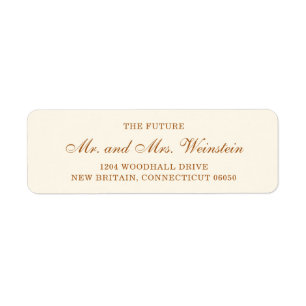 Elegant Ivory Copper Script Wedding Return Address