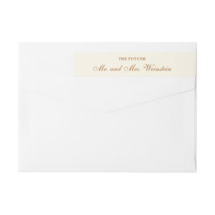 Elegant Ivory Copper Script Wedding Return Address Wrap Around Label