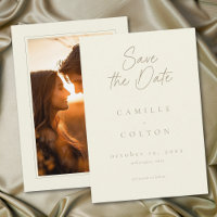Elegant Ivory Cream Minimalist Wedding Photo