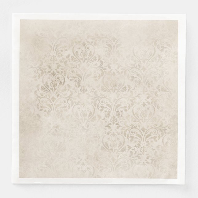 Elegant Ivory damask for all occasions Napkin (Front)