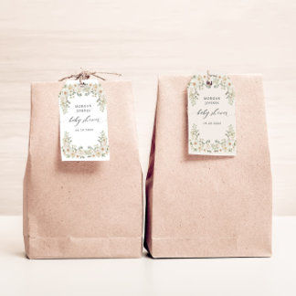 Elegant Ivory Floral Bridal Shower Gift Tags