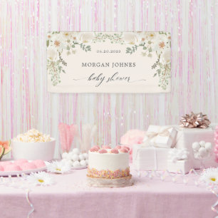 elegant ivory floral bridal shower gift tags banner