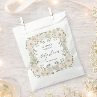 elegant ivory floral bridal shower gift tags favour bag