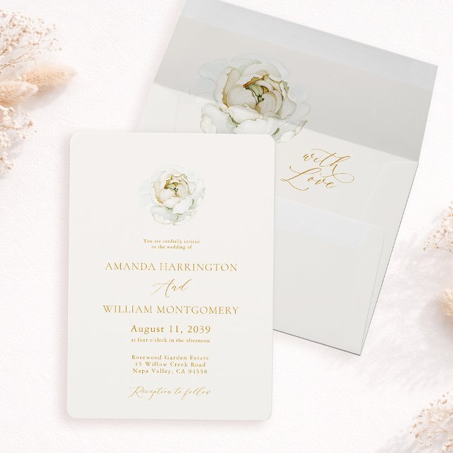 Elegant Ivory Floral Wedding Invitation (Creator Uploaded)