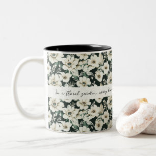 Elegant Ivory Flowers Two-Tone Coffee Mug