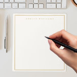 Elegant Ivory Gold Minimalist Monogram Name Notepad<br><div class="desc">Create your own personalized notepad with elegant minimalist monogram name with simple border design in ivory and gold colour.</div>