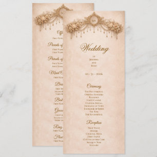 Elegant Ivory Gothic Halloween Wedding Program