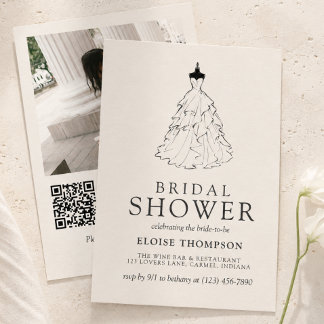 Elegant Ivory Minimalist Bridal Shower Invitation