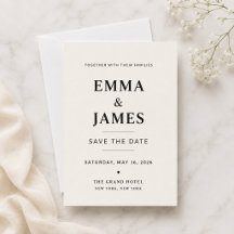 Elegant Ivory Minimalist Save The Date Card